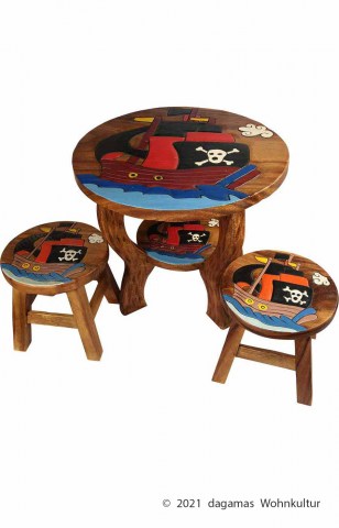 Kindertisch-Piratenschiff-Set